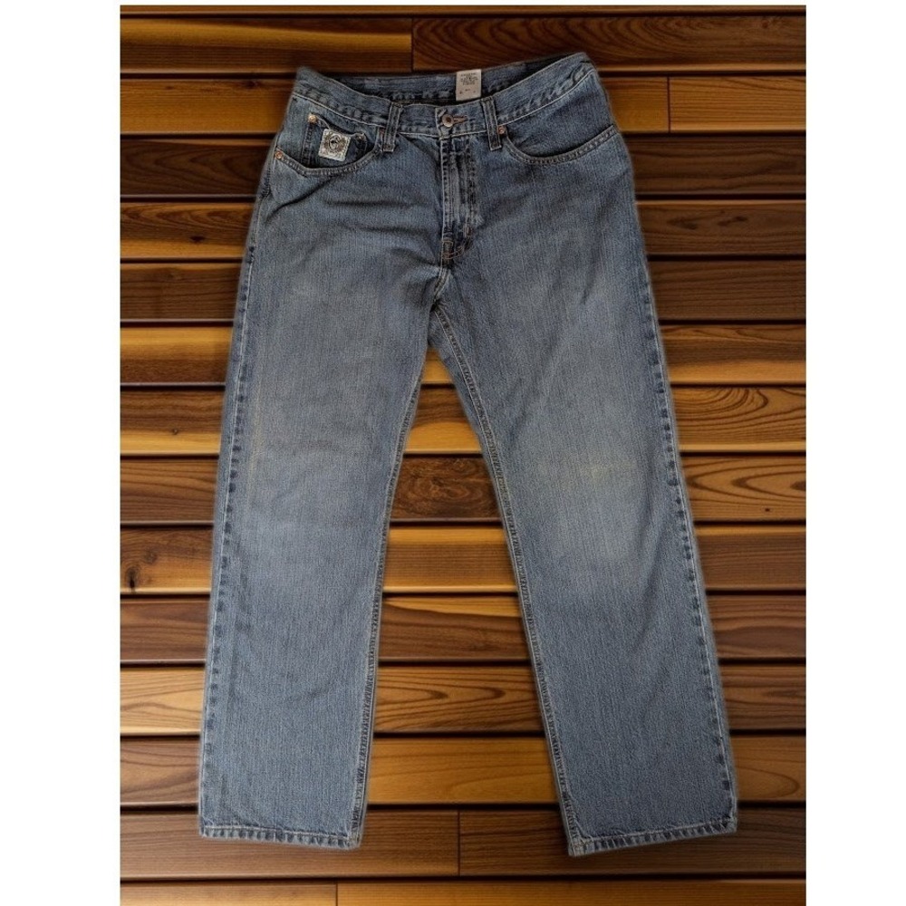 Cinch White Label Jeans Men's 33x32 Blue Relaxed Fit Straight Leg Denim Western